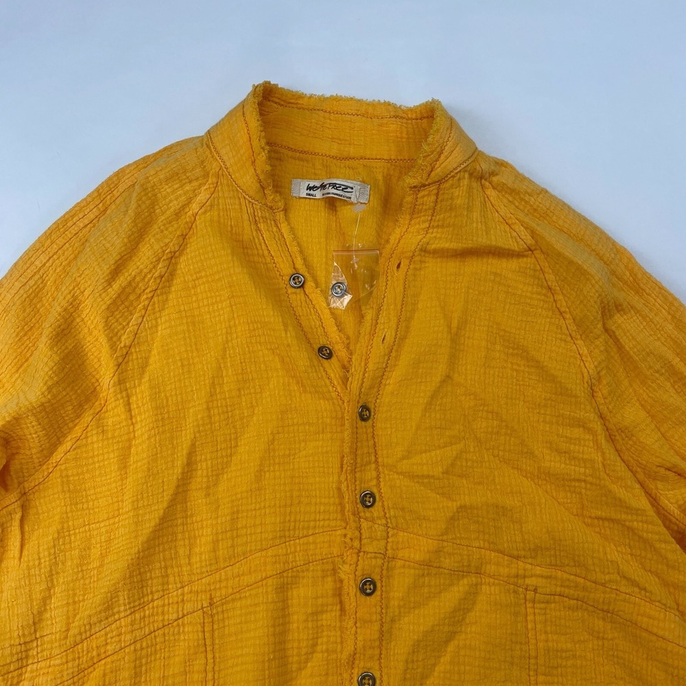 NWT Free People Summer Daydream Buttondown Shirt Raw Hi Low V-Neck We The Free S - Picture 4 of 12